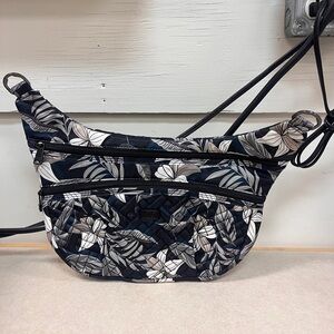 Lug Bag - Floral Black and White Hippy Crossbody Bag